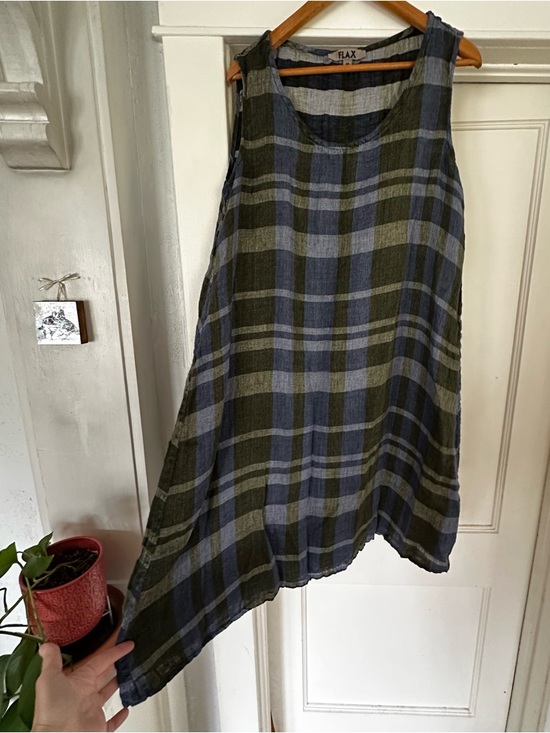 Flax Dresses & Skirts - Never Worn-Flax Plaid Linen Sleeveless Dress Size Medium